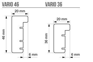 Vario 46 und Vario 36 sizes